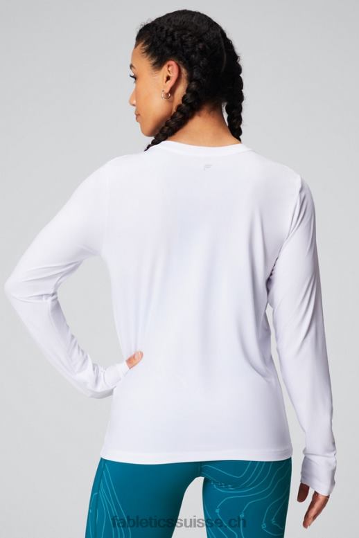 femmes t-shirt à manches longues dry-flex B0B6R2598 hydrow blanc Fabletics