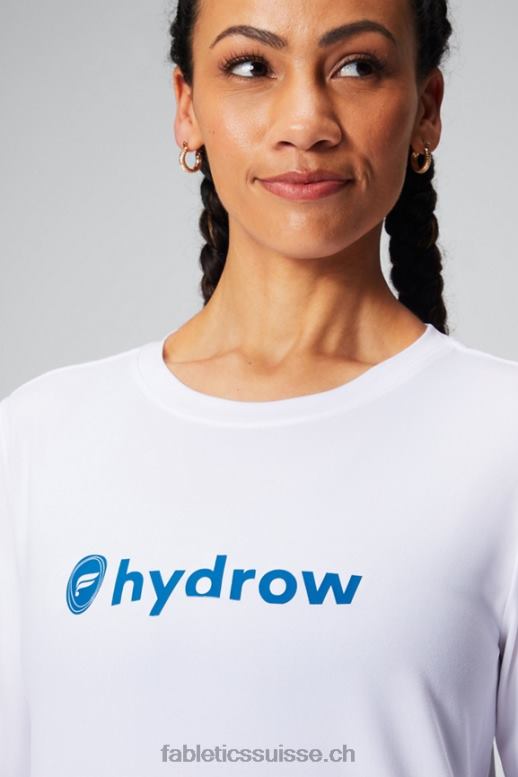 femmes t-shirt à manches longues dry-flex B0B6R2598 hydrow blanc Fabletics