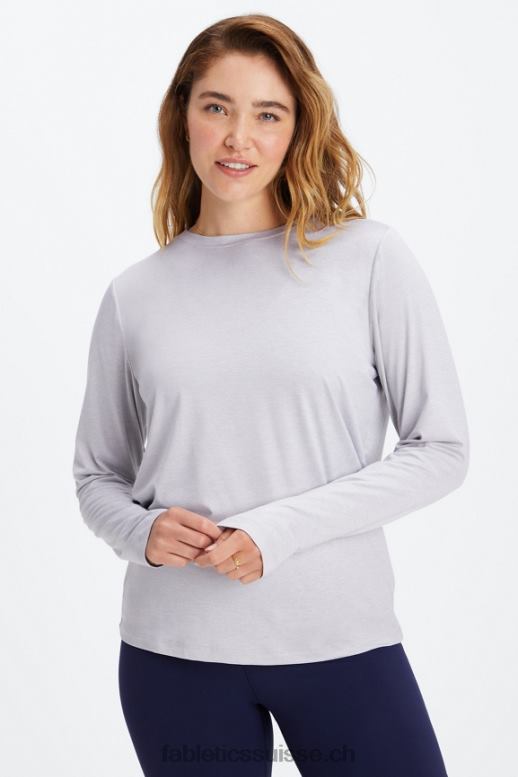 femmes t-shirt à manches longues dry-flex B0B6R2600 gris doux chiné Fabletics
