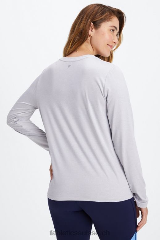 femmes t-shirt à manches longues dry-flex B0B6R2600 gris doux chiné Fabletics