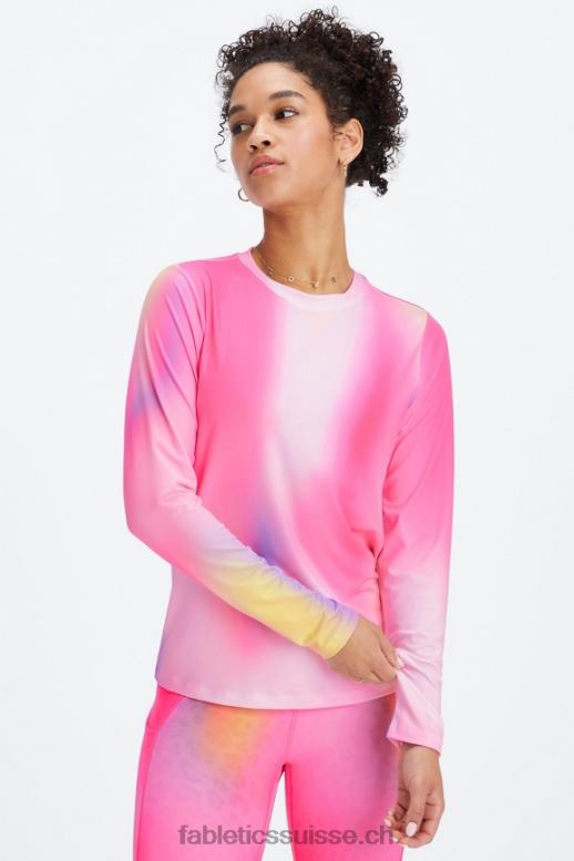 femmes t-shirt à manches longues dry-flex B0B6R2602 ombre rose en peluche Fabletics