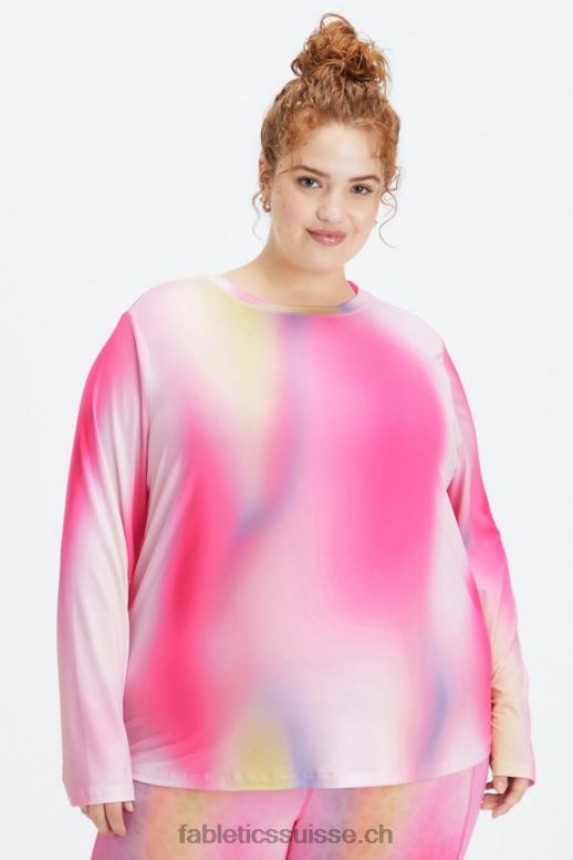 femmes t-shirt à manches longues dry-flex B0B6R2603 ombre rose en peluche Fabletics