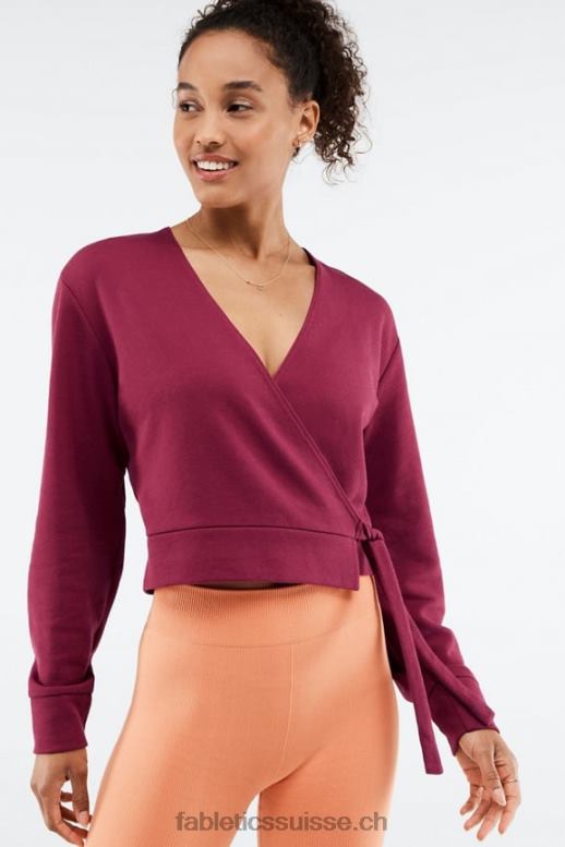 femmes top Mandy à nouer sur le côté B0B6R2694 éclat de cerise/abricot frais Fabletics