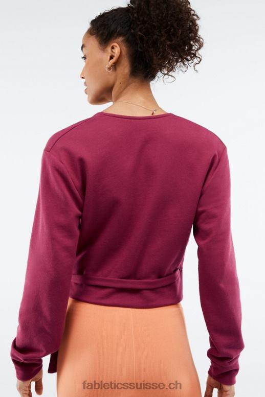 femmes top Mandy à nouer sur le côté B0B6R2694 éclat de cerise/abricot frais Fabletics