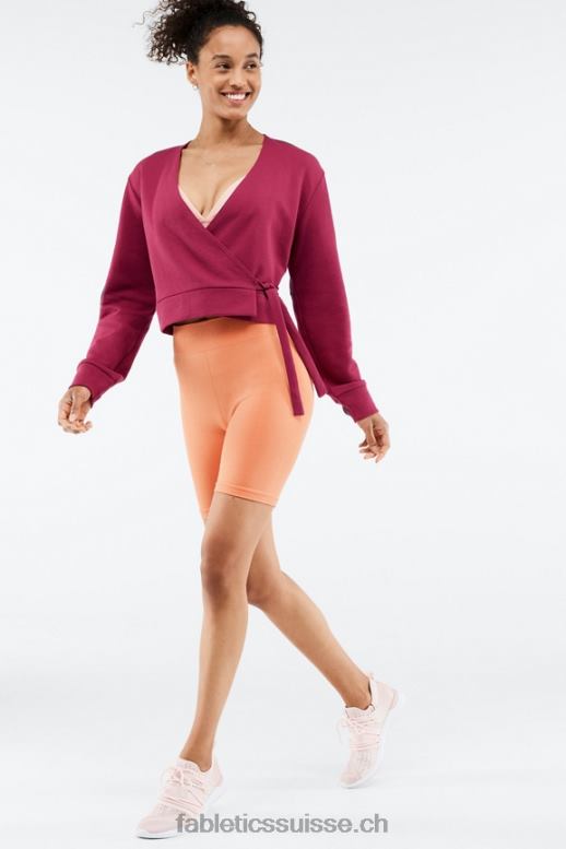 femmes top Mandy à nouer sur le côté B0B6R2694 éclat de cerise/abricot frais Fabletics