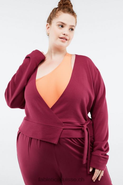 femmes top Mandy à nouer sur le côté B0B6R2695 éclat de cerise/abricot frais Fabletics