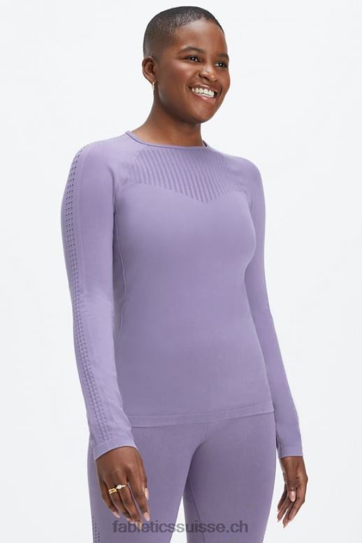 femmes top à manches longues sans couture sync B0B6R2593 violette lavée Fabletics