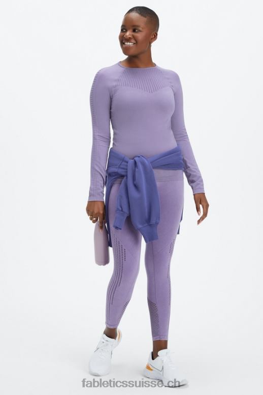 femmes top à manches longues sans couture sync B0B6R2593 violette lavée Fabletics