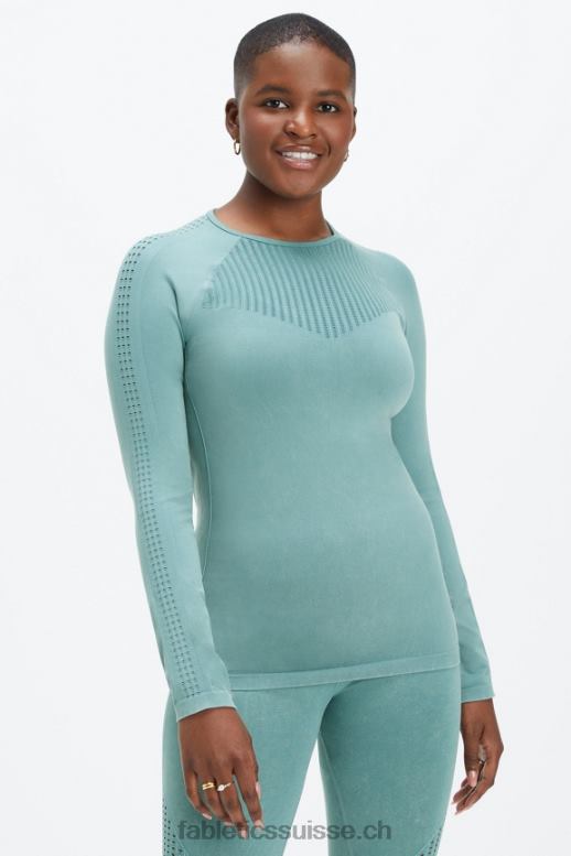femmes top à manches longues sans couture sync B0B6R2594 vague arctique lavée Fabletics