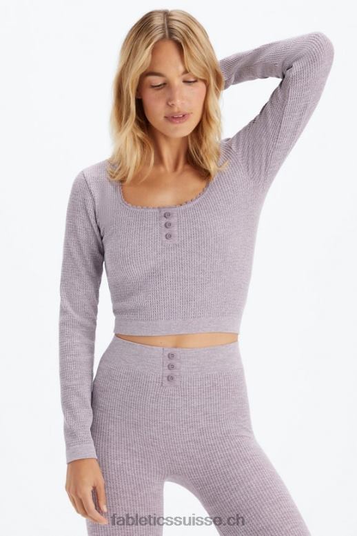 femmes top à torsades B0B6R2609 bruyère prune fanée Fabletics