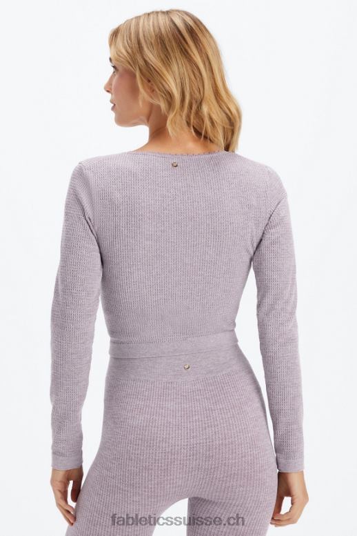 femmes top à torsades B0B6R2609 bruyère prune fanée Fabletics