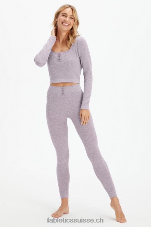 femmes top à torsades B0B6R2609 bruyère prune fanée Fabletics
