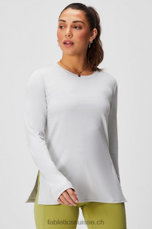 femmes tunique à manches longues dry-flex B0B6R2587 gris doux chiné Fabletics