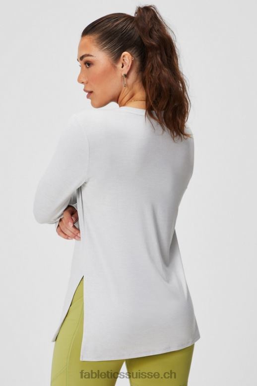 femmes tunique à manches longues dry-flex B0B6R2587 gris doux chiné Fabletics