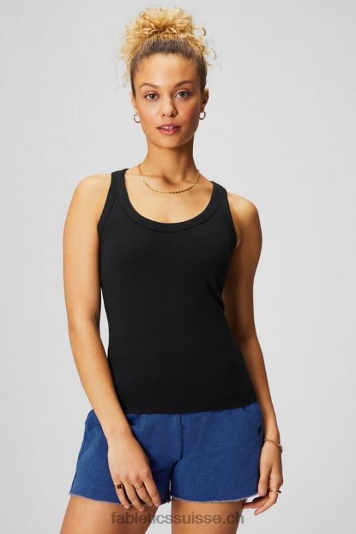 femmes Débardeur 100% coton B0B6R2157 noir Fabletics