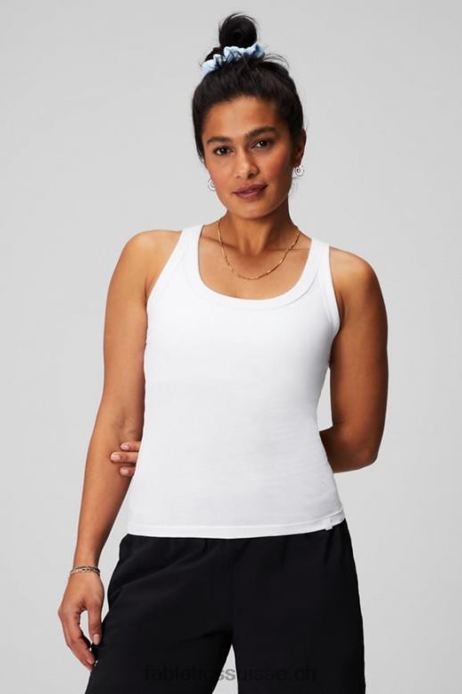 femmes Débardeur 100% coton B0B6R2158 blanc classique Fabletics