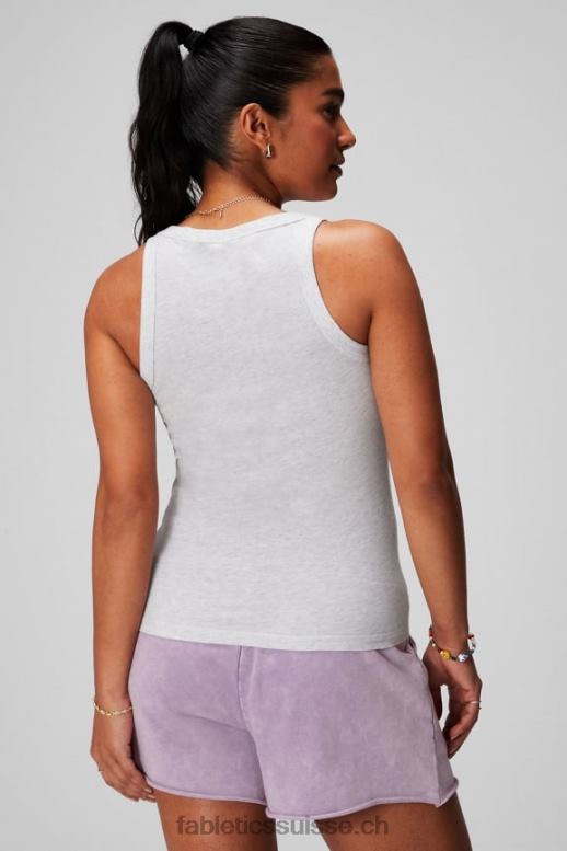 femmes Débardeur 100% coton B0B6R2160 gris doux chiné Fabletics