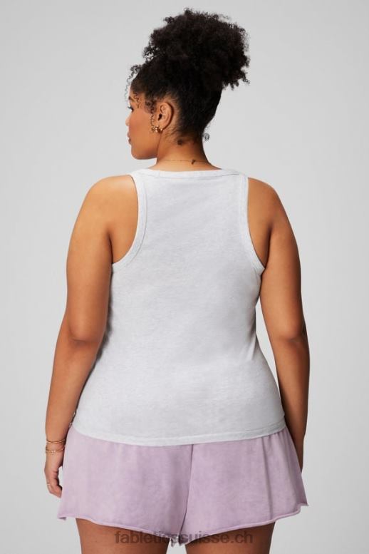 femmes Débardeur 100% coton B0B6R2161 gris doux chiné Fabletics