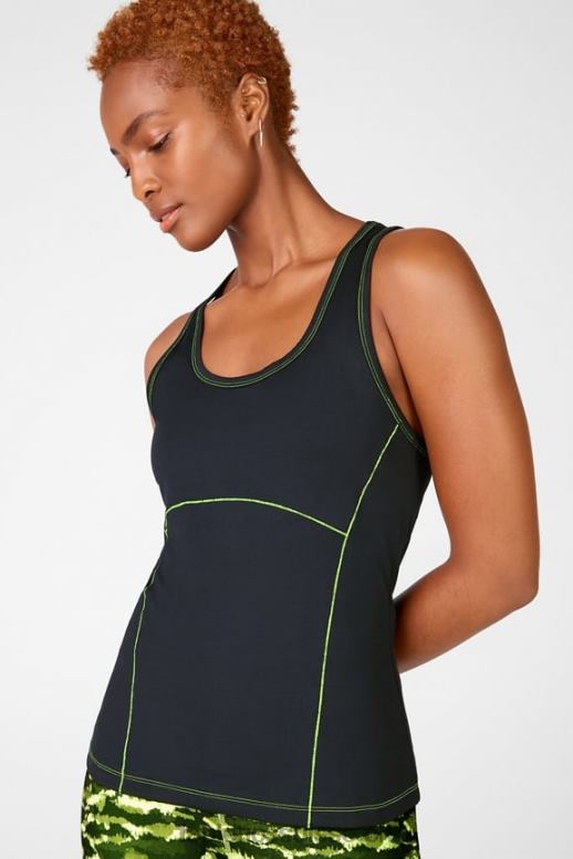 femmes débardeur Phoenix à dos nageur B0B6R2299 pomme noire/aigre Fabletics