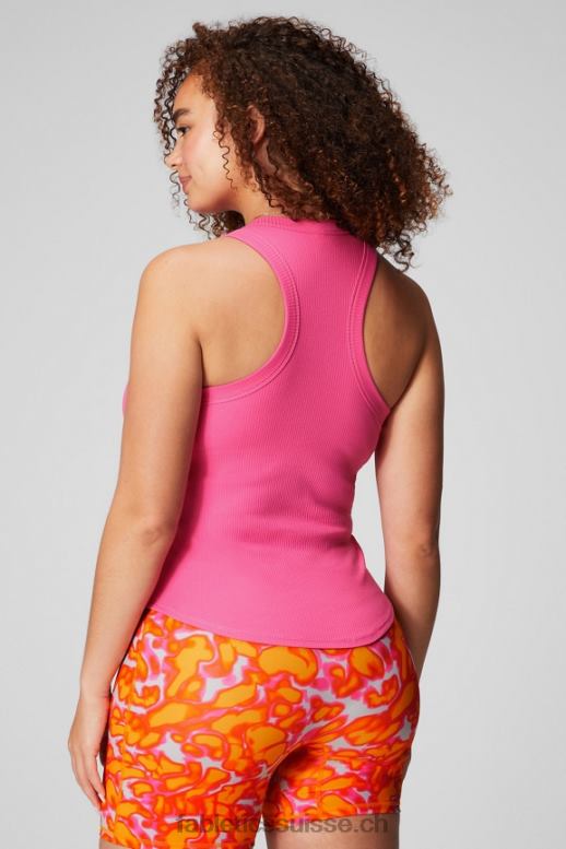 femmes débardeur côtelé à col montant B0B6R2143 pense Rose Fabletics