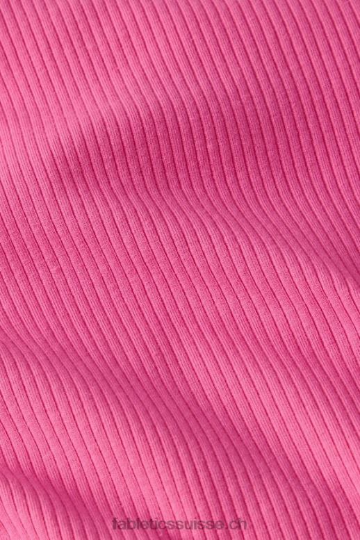femmes débardeur côtelé à col montant B0B6R2143 pense Rose Fabletics