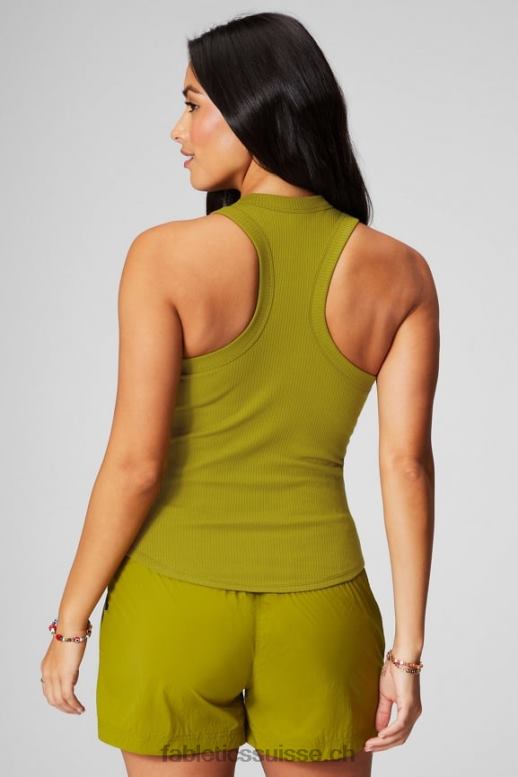 femmes débardeur côtelé à col montant B0B6R2144 oliveraie Fabletics