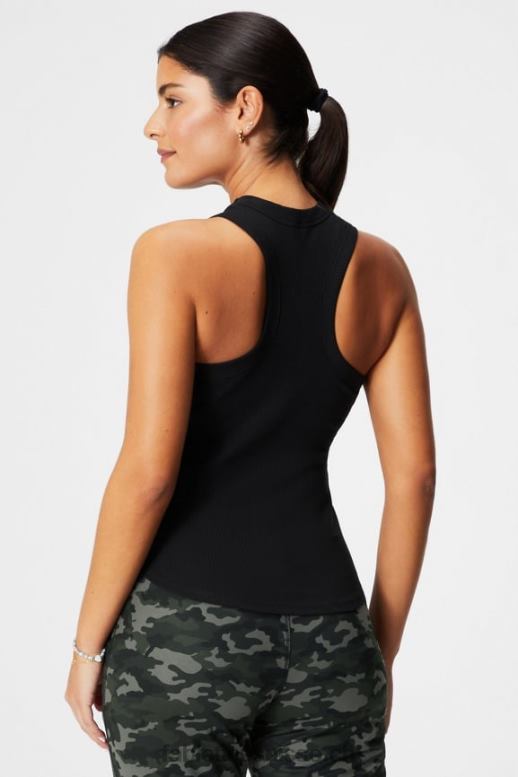 femmes débardeur côtelé à col montant B0B6R2145 noir Fabletics