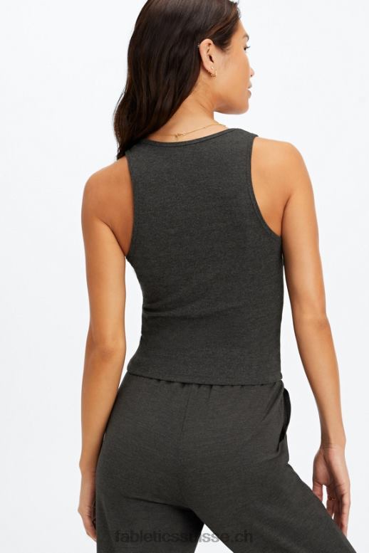 femmes débardeur côtelé restoreknit B0B6R2269 bruyère noire Fabletics