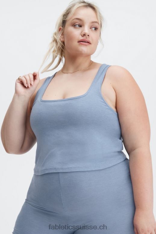 femmes débardeur côtelé restoreknit B0B6R2273 jean délavé Fabletics