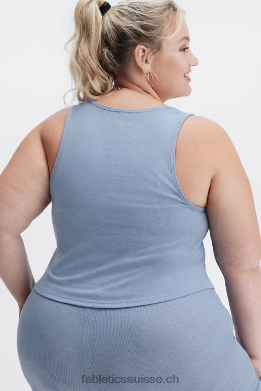 femmes débardeur côtelé restoreknit B0B6R2273 jean délavé Fabletics