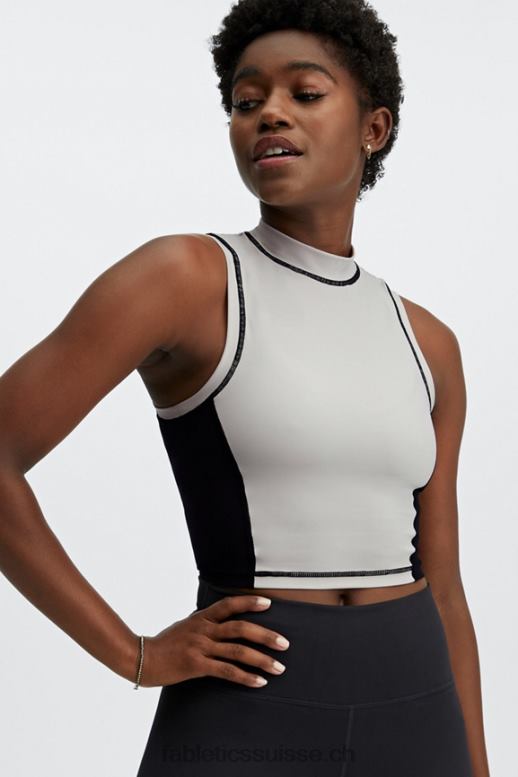 femmes débardeur à col montant giana B0B6R2302 frêne/noir Fabletics