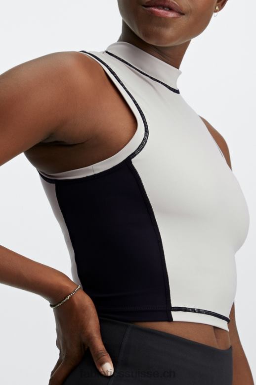femmes débardeur à col montant giana B0B6R2302 frêne/noir Fabletics