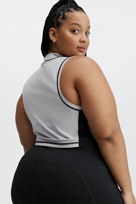 femmes débardeur à col montant giana B0B6R2303 frêne/noir Fabletics