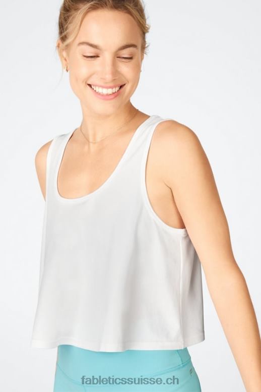 femmes débardeur court en maille élégante B0B6R2314 blanc Fabletics