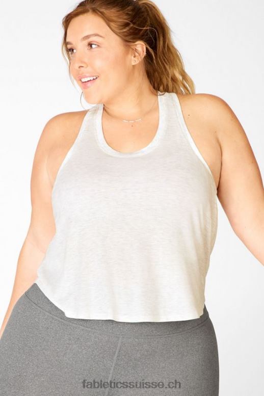 femmes débardeur court loveday B0B6R2389 gris clair chiné Fabletics
