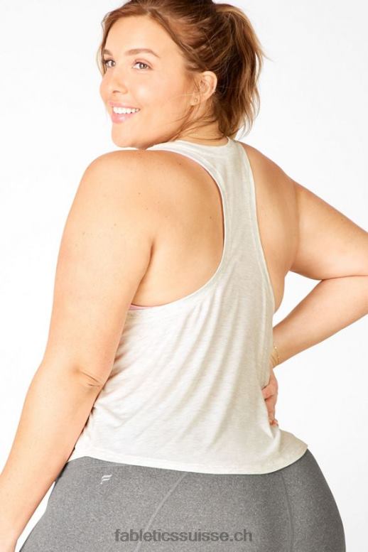 femmes débardeur court loveday B0B6R2389 gris clair chiné Fabletics