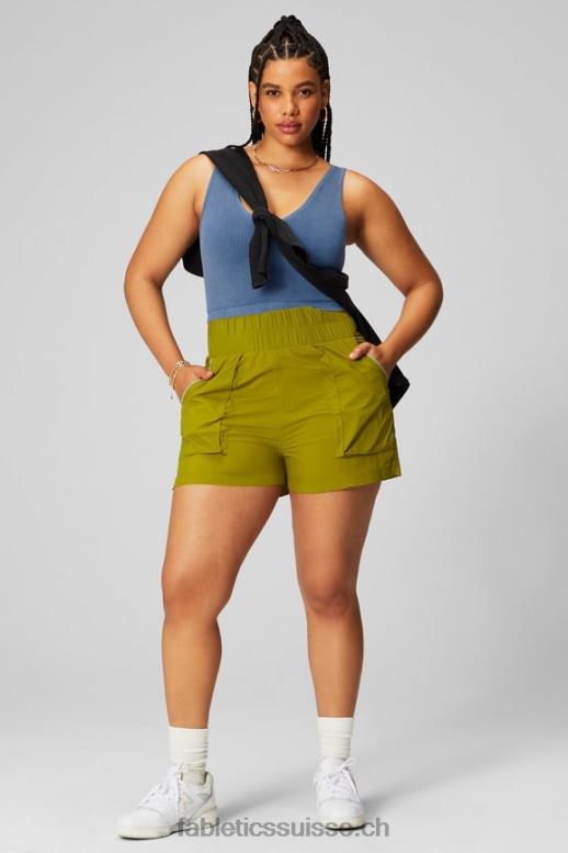 femmes débardeur court sans coutures à col en v B0B6R2155 indigo clair Fabletics