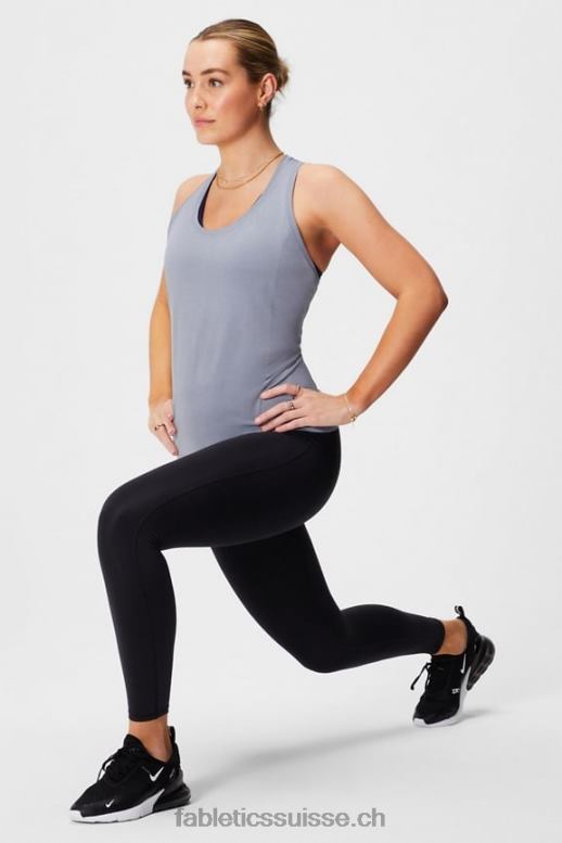 femmes débardeur à dos nageur en plumes B0B6R2139 gris chiné classique Fabletics