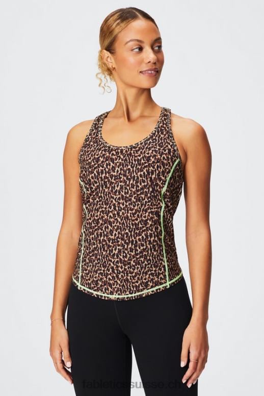 femmes débardeur dos nageur phoenix lite B0B6R2181 guépard ondulé/surligneur Fabletics
