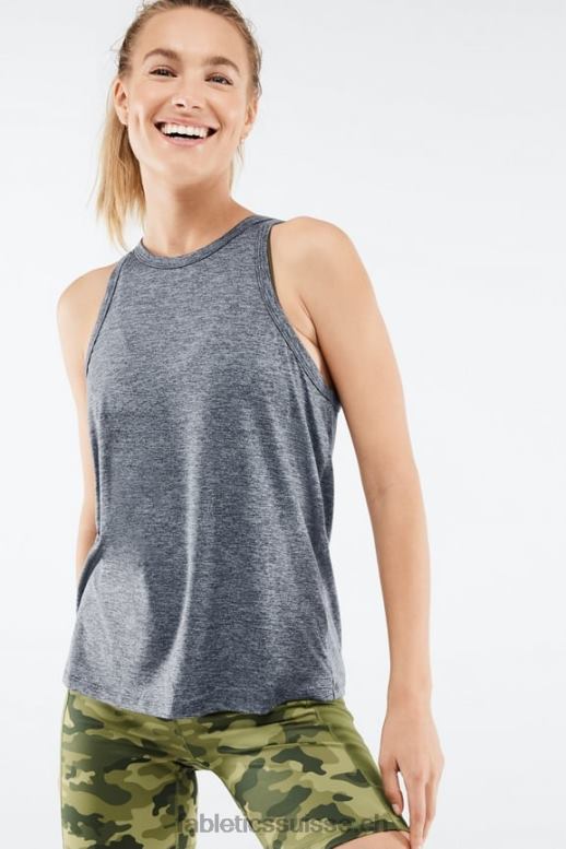 femmes débardeur dos ouvert torsadé dry-flex B0B6R2290 gris chiné Fabletics