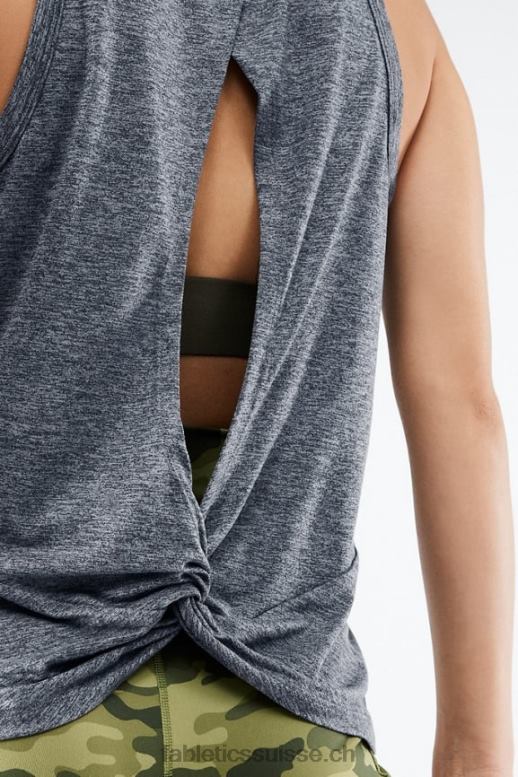 femmes débardeur dos ouvert torsadé dry-flex B0B6R2290 gris chiné Fabletics