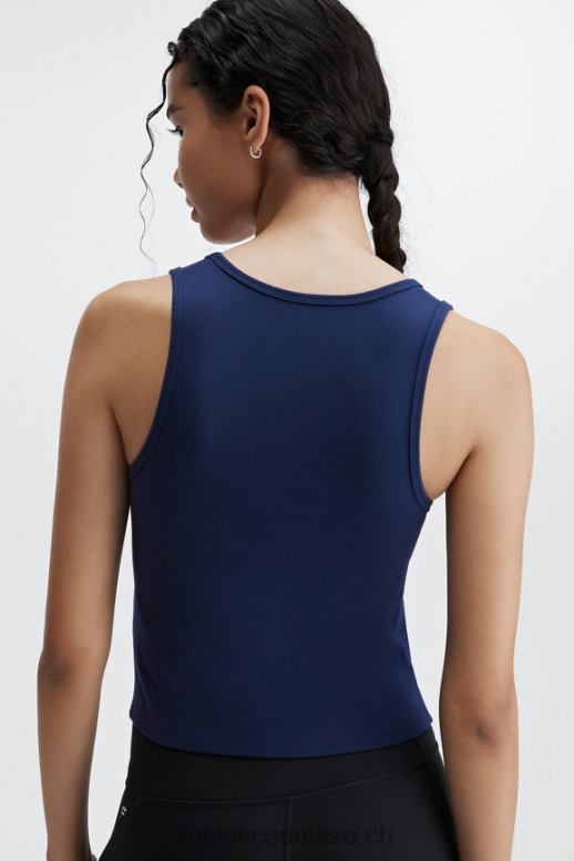 femmes débardeur en coton à vivre B0B6R2244 bleu marine profond Fabletics