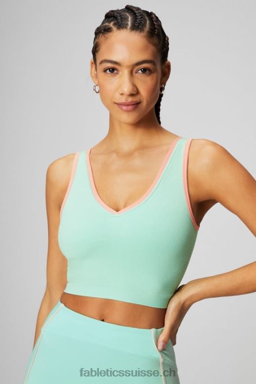 femmes débardeur à encolure en v B0B6R2200 misty bay/peach kiss Fabletics