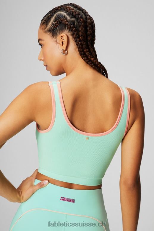 femmes débardeur à encolure en v B0B6R2200 misty bay/peach kiss Fabletics