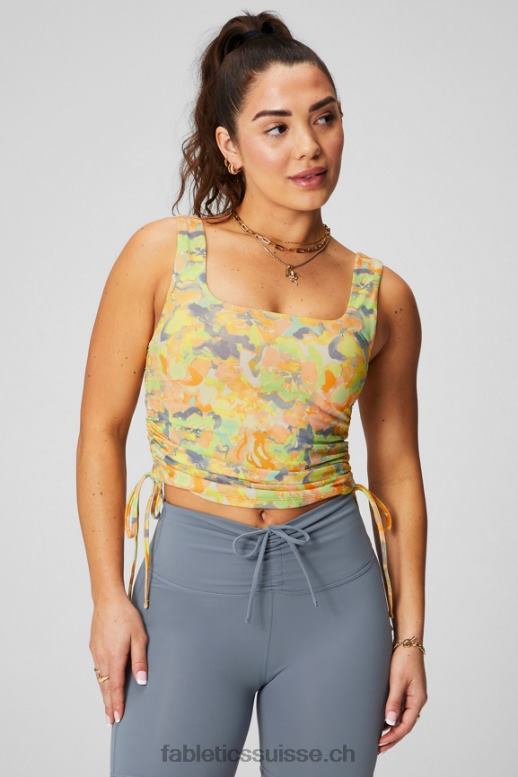 femmes débardeur froncé à soutien-gorge intégré B0B6R2148 souci peint Fabletics