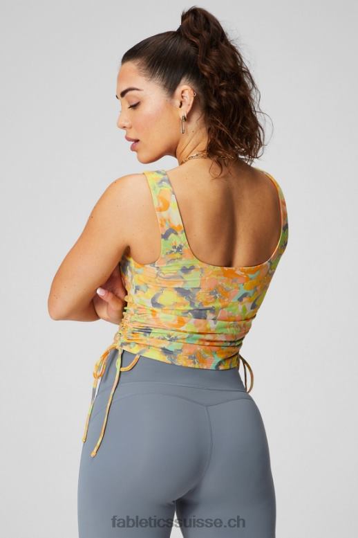 femmes débardeur froncé à soutien-gorge intégré B0B6R2148 souci peint Fabletics