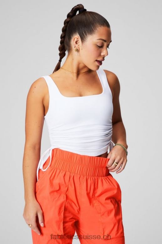 femmes débardeur froncé à soutien-gorge intégré B0B6R2154 blanc classique Fabletics
