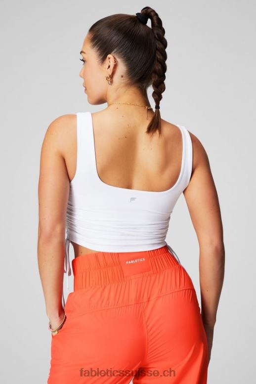 femmes débardeur froncé à soutien-gorge intégré B0B6R2154 blanc classique Fabletics
