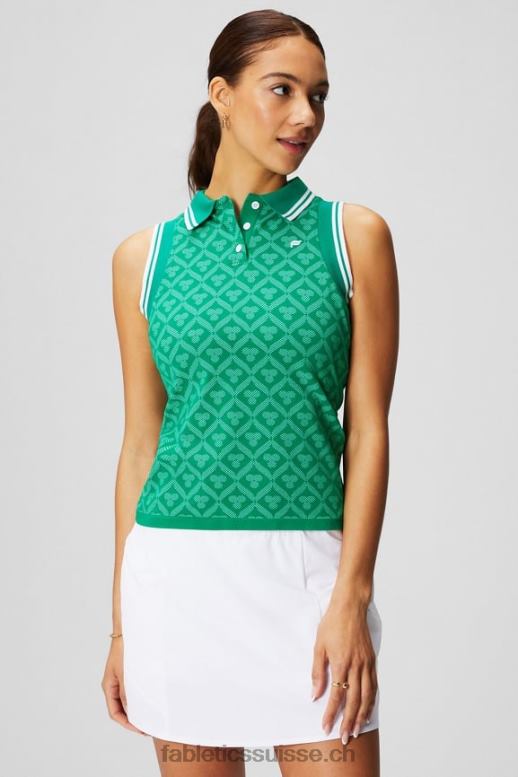 femmes débardeur polo sans coutures B0B6R2166 jacquard château fairway Fabletics