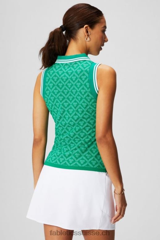 femmes débardeur polo sans coutures B0B6R2166 jacquard château fairway Fabletics